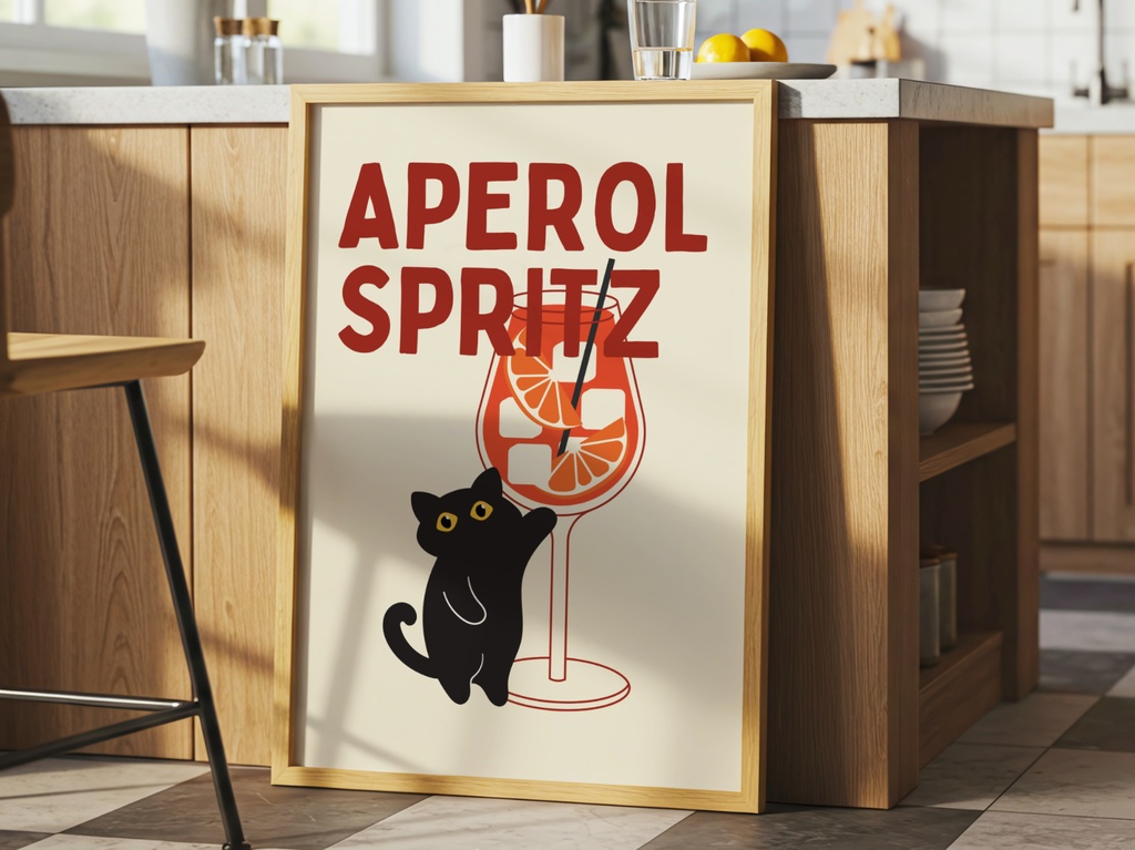キッチン猫シリーズ08|Aperol Time|Kitchen Cat Series 08