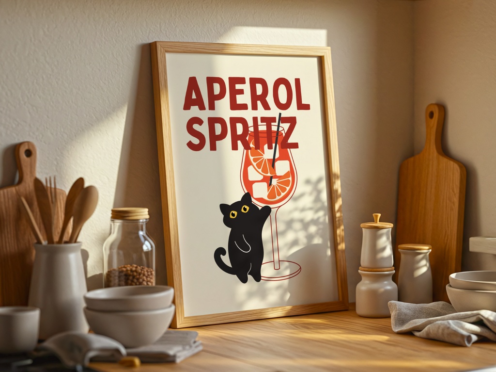 キッチン猫シリーズ08｜Aperol Time｜Kitchen Cat Series 08