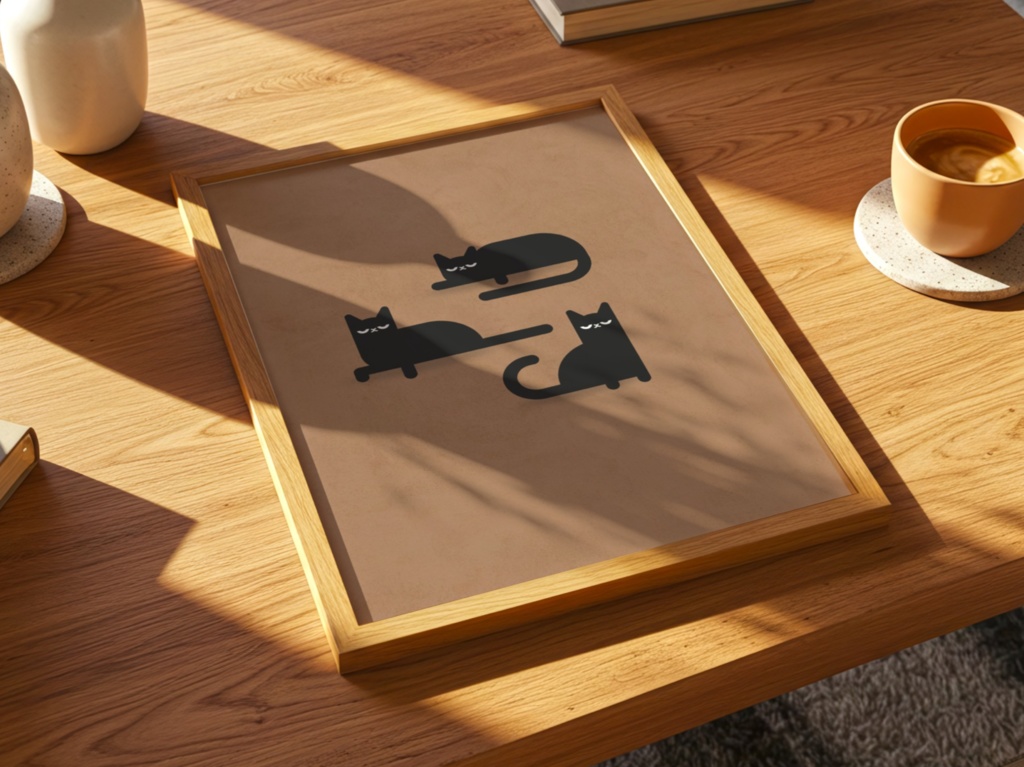 ミニマル猫シリーズ01|静かな午後|Minimal Cat Series 01