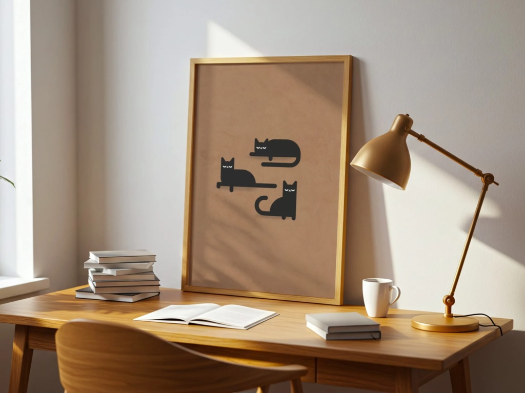 ミニマル猫シリーズ01|静かな午後|Minimal Cat Series 01