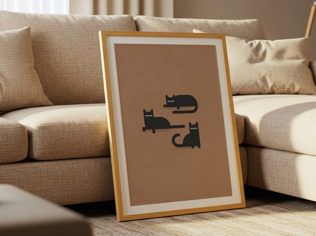 ミニマル猫シリーズ01|静かな午後|Minimal Cat Series 01