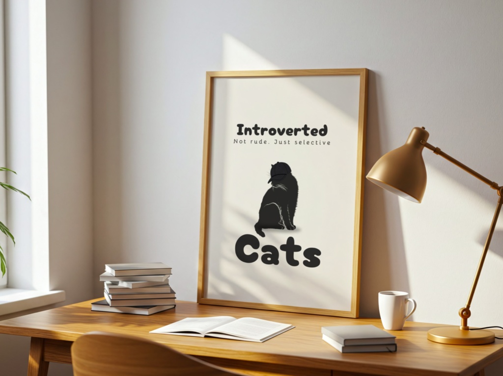 Introverted Cat Quote Series 01 – Not Rude, Just Selective|内向的な猫