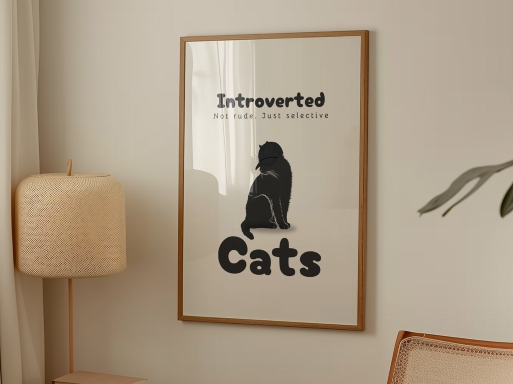 Introverted Cat Quote Series 01 – Not Rude, Just Selective|内向的な猫