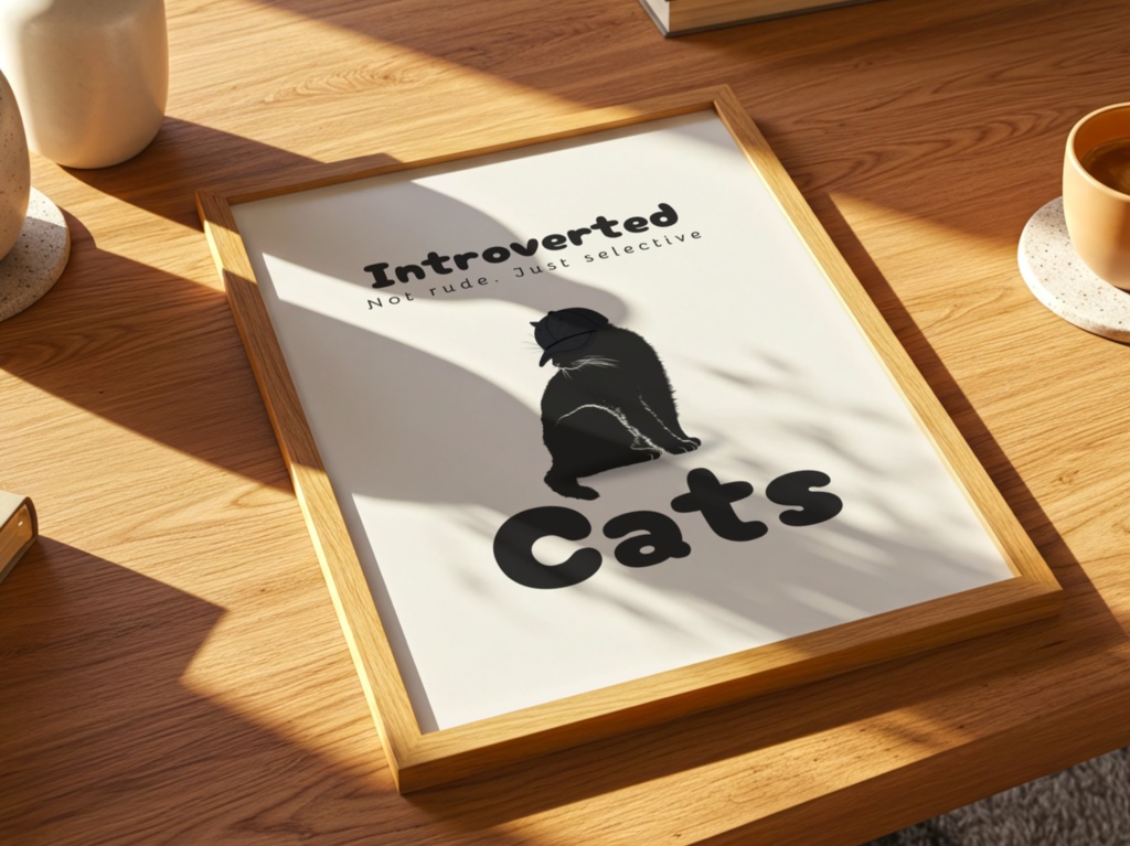 Introverted Cat Quote Series 01 – Not Rude, Just Selective|内向的な猫