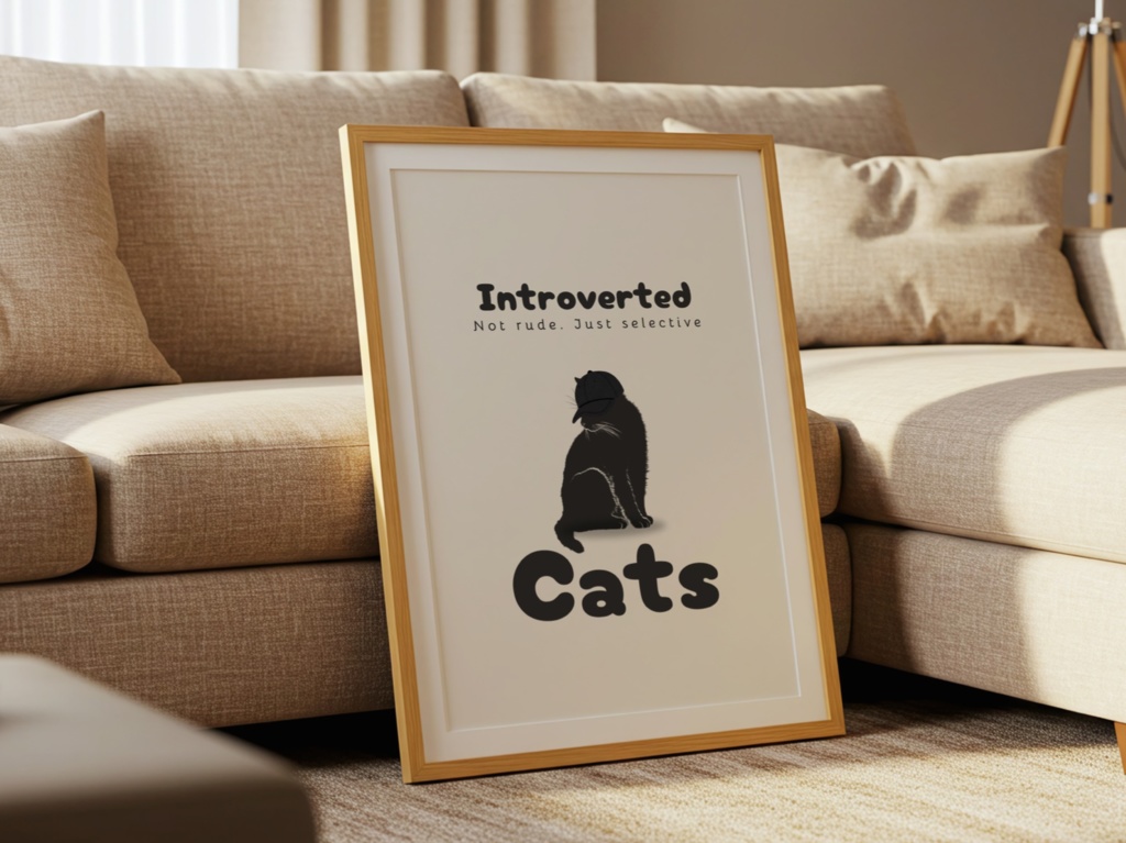 Introverted Cat Quote Series 01 – Not Rude, Just Selective|内向的な猫
