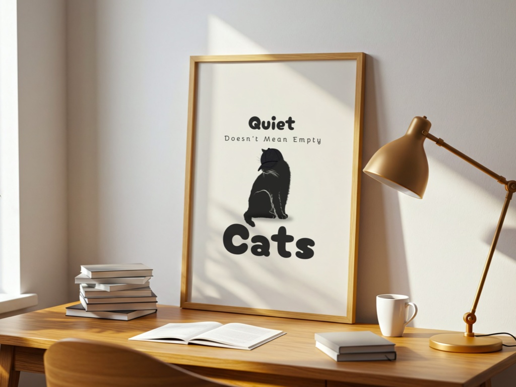 Introverted Cat Quote Series 02 – Quiet, Not Empty|静かな猫