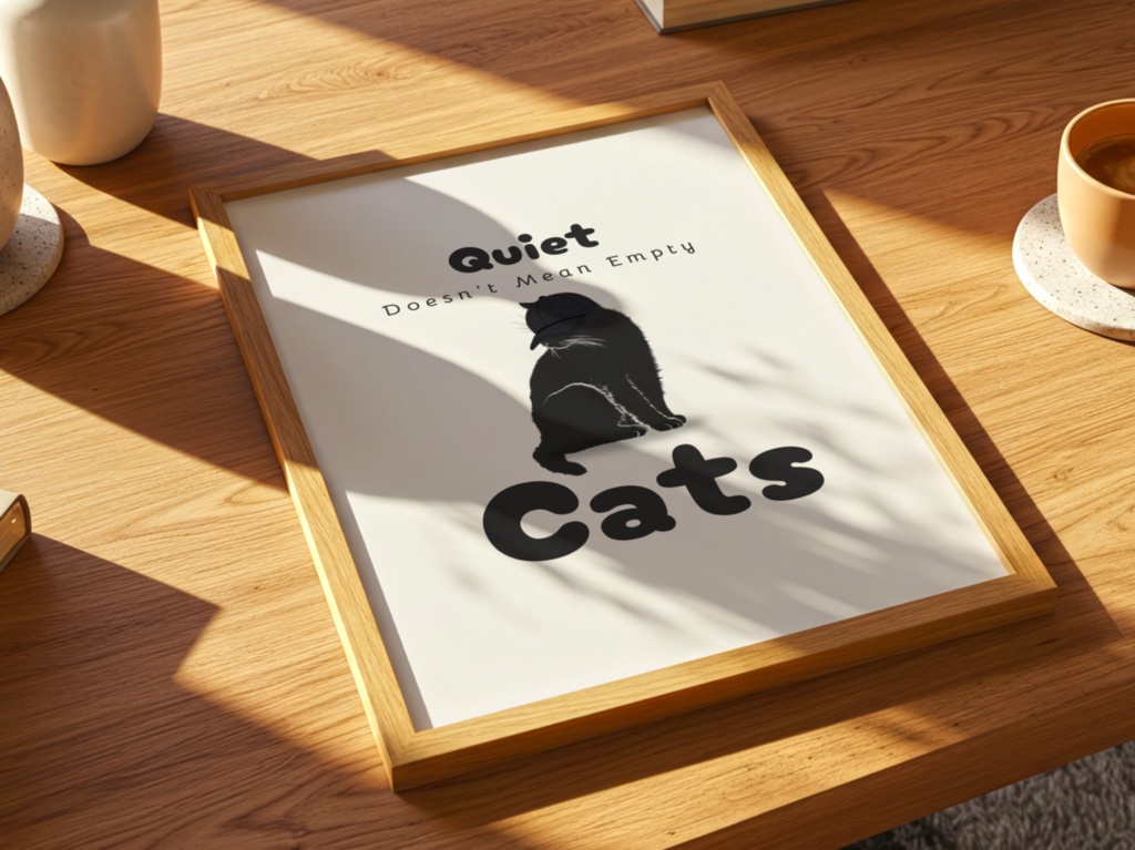 Introverted Cat Quote Series 02 – Quiet, Not Empty|静かな猫