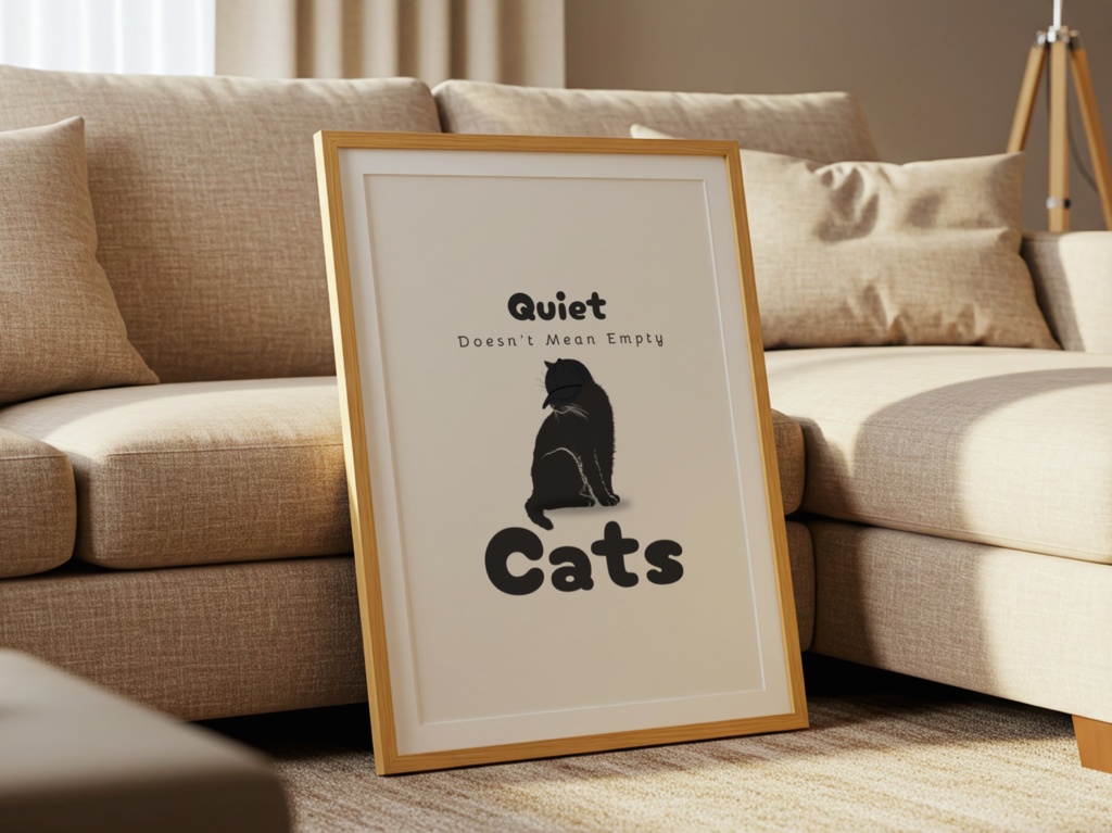Introverted Cat Quote Series 02 – Quiet, Not Empty|静かな猫