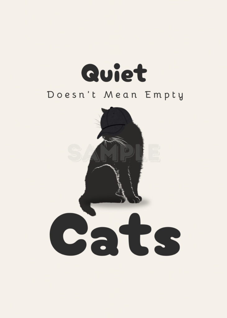 Introverted Cat Quote Series 02 – Quiet, Not Empty|静かな猫