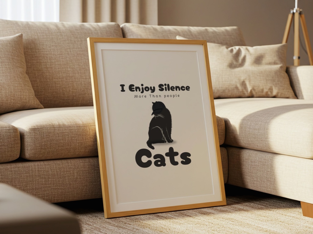 Introverted Cat Quote Series 04 – Enjoying Silence|静かな時間の猫