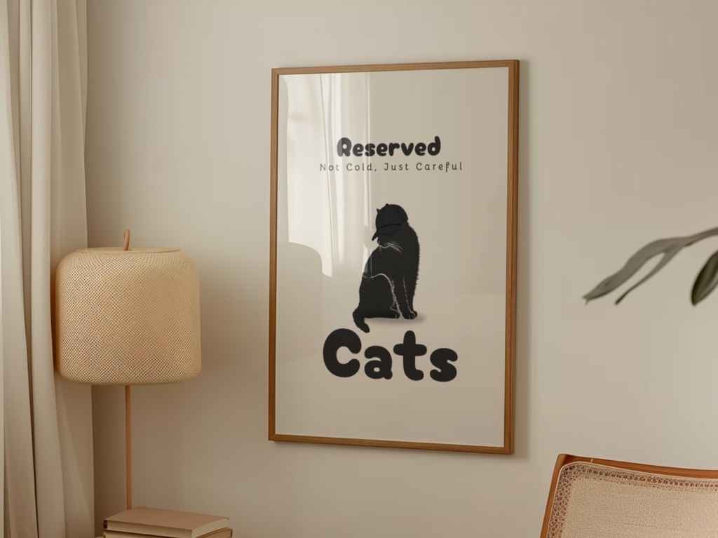 Introverted Cat Quote Series 06 – Reserved, Not Cold|控えめな猫