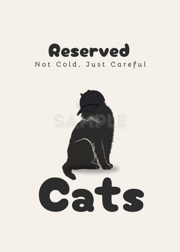 Introverted Cat Quote Series 06 – Reserved, Not Cold|控えめな猫
