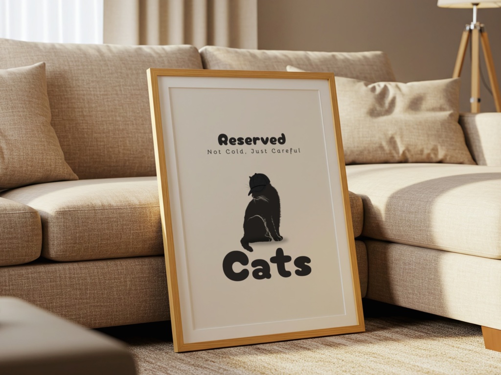 Introverted Cat Quote Series 06 – Reserved, Not Cold|控えめな猫