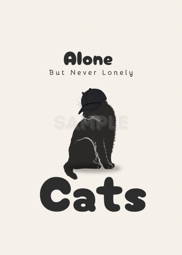 Introverted Cat Quote Series 08 – Alone, But Never Lonely|ひとりでも孤独じゃない猫