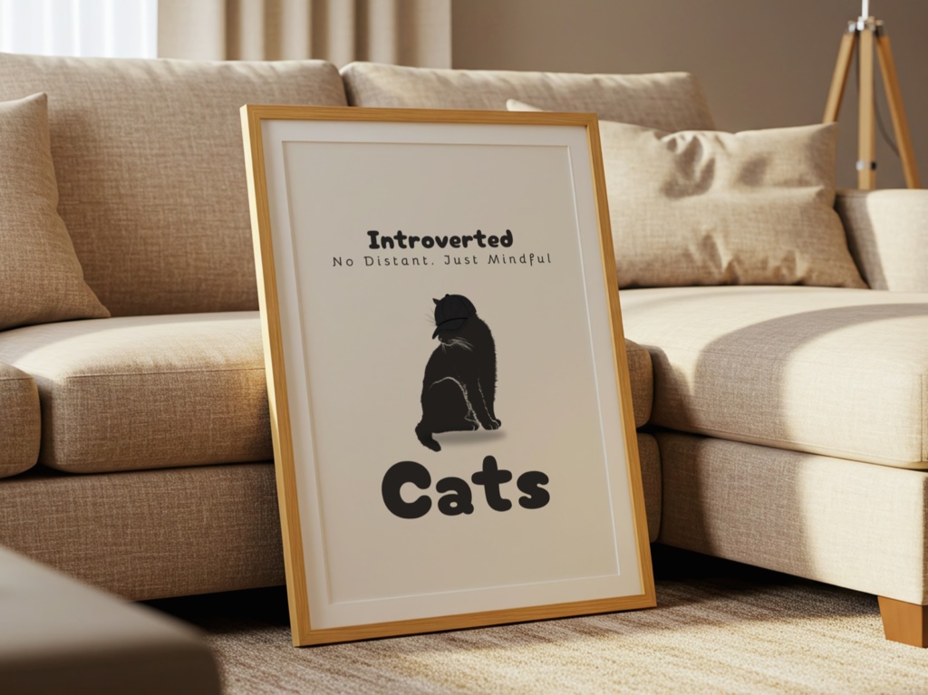 Introverted Cat Quote Series 09 – Mindful, Not Distant|内向的な猫