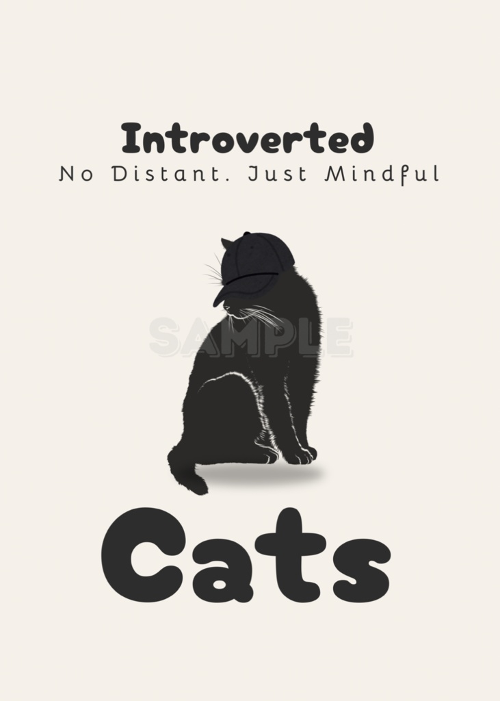 Introverted Cat Quote Series 09 – Mindful, Not Distant|内向的な猫
