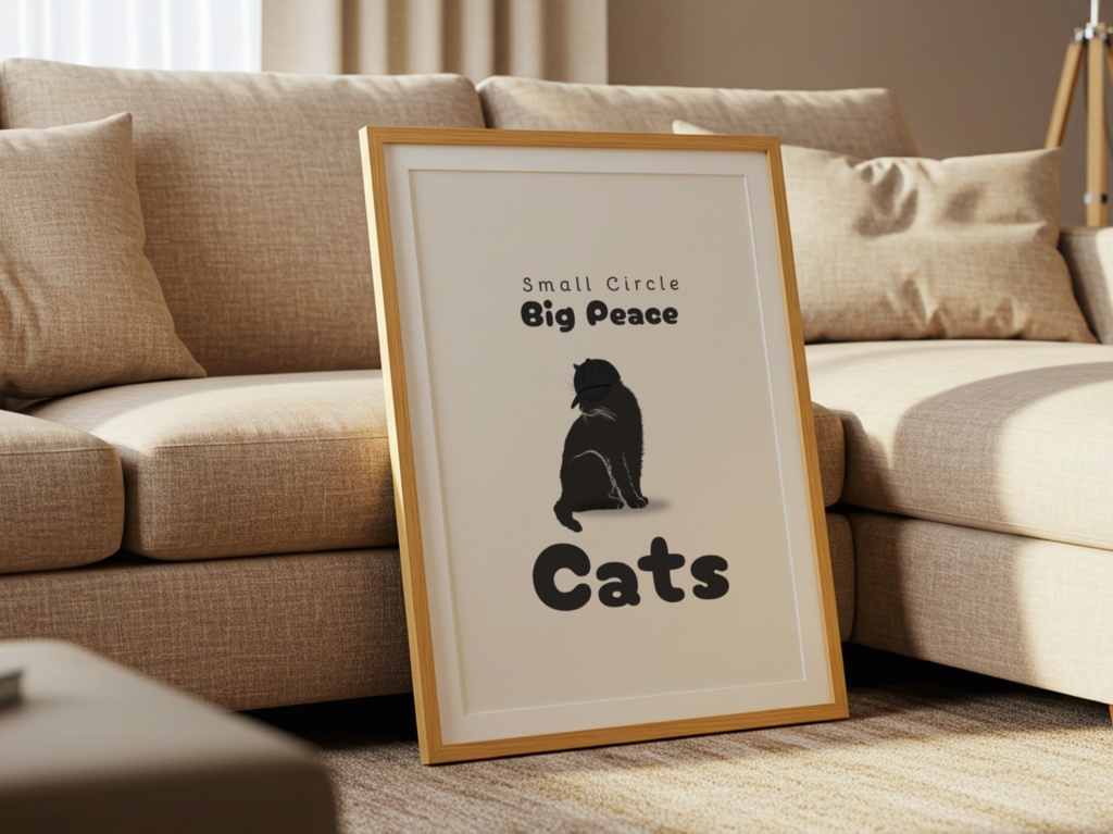 Introverted Cat Quote Series 10 – Small Circle, Big Peace|小さな世界、深い安らぎの猫