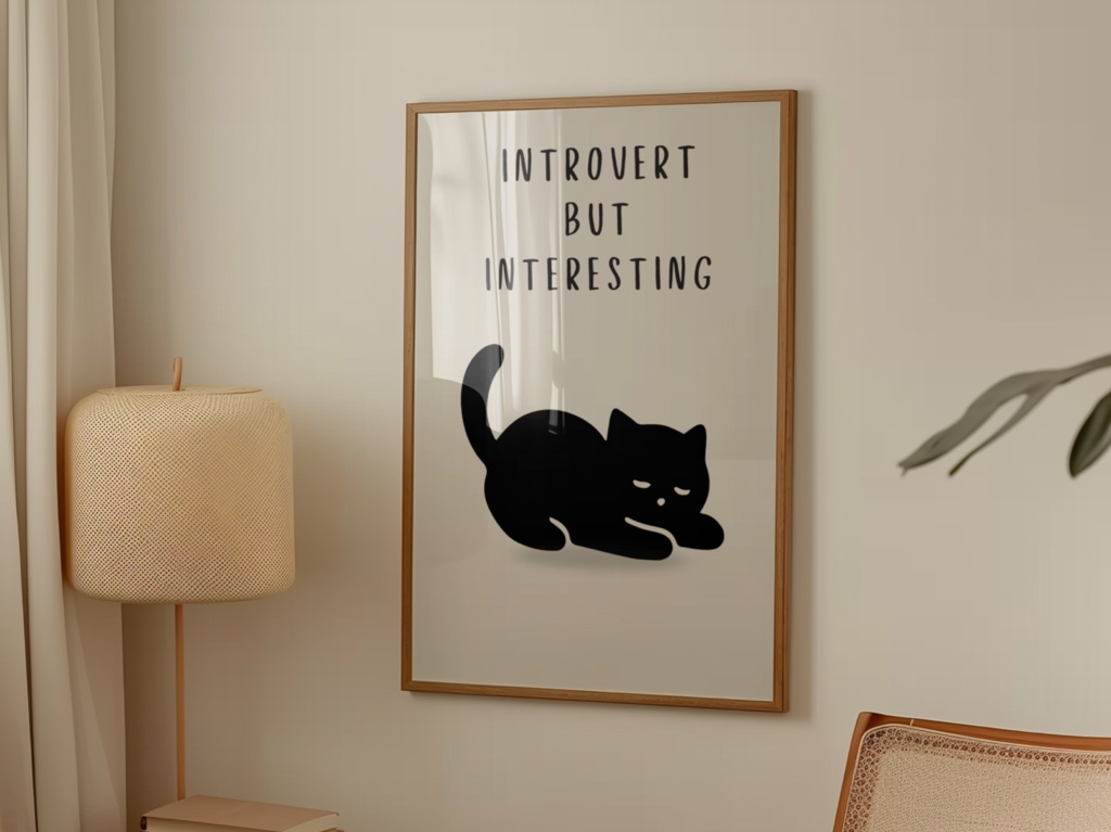 Introverted Cat Quote Series 14 – Introvert, But Interesting｜内向的だけど魅力的な猫