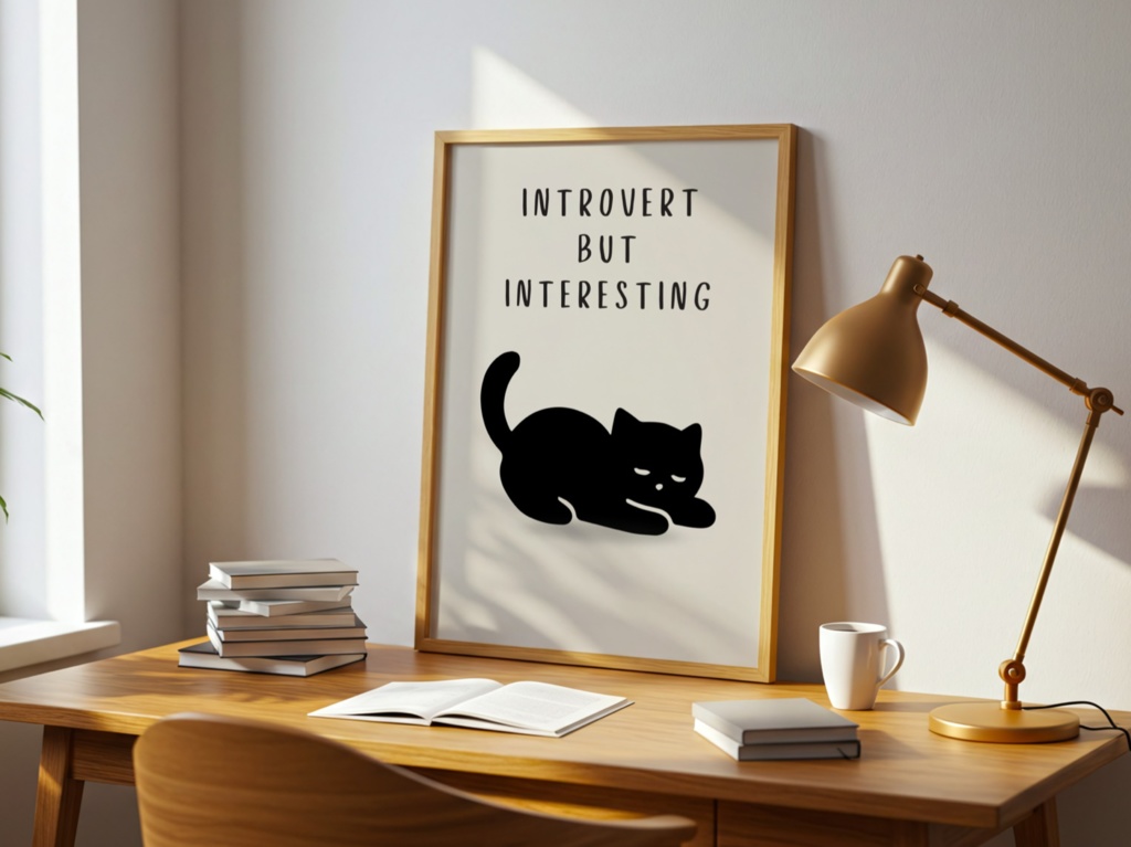 Introverted Cat Quote Series 14 – Introvert, But Interesting|内向的だけど魅力的な猫