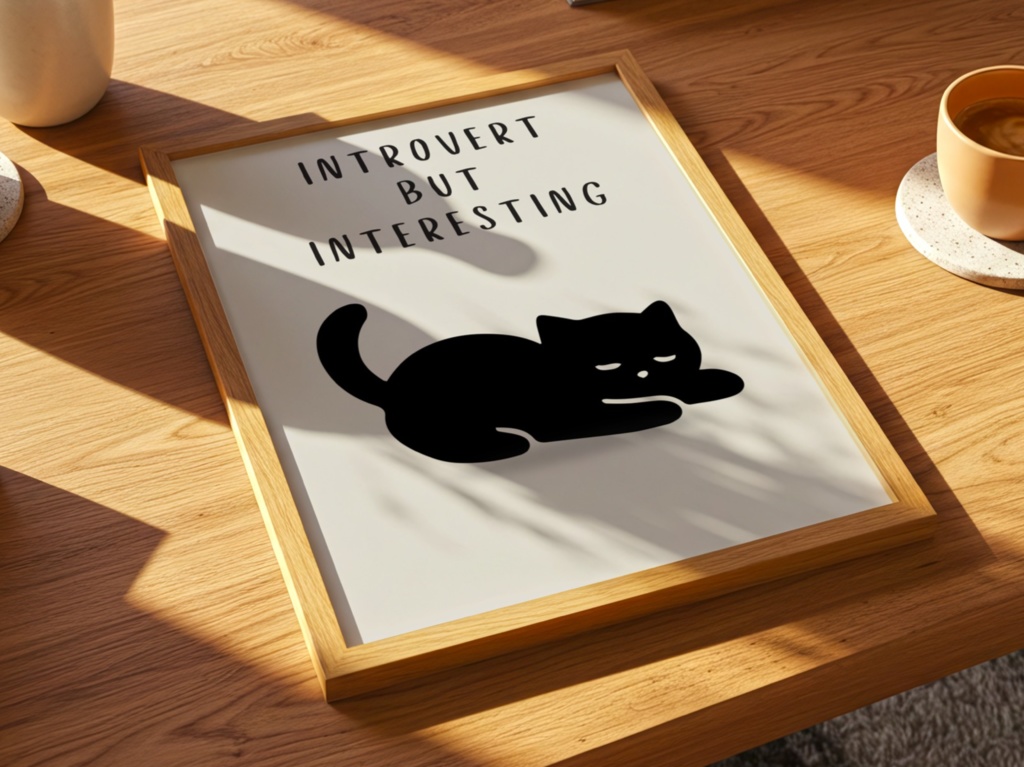 Introverted Cat Quote Series 14 – Introvert, But Interesting|内向的だけど魅力的な猫