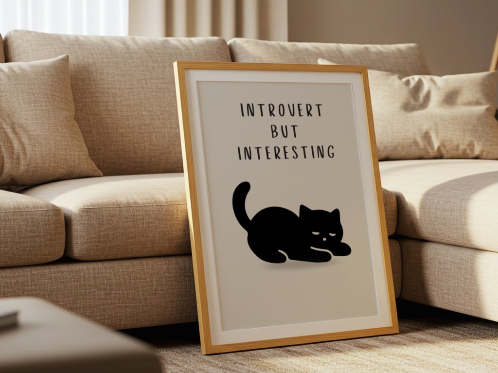 Introverted Cat Quote Series 14 – Introvert, But Interesting|内向的だけど魅力的な猫