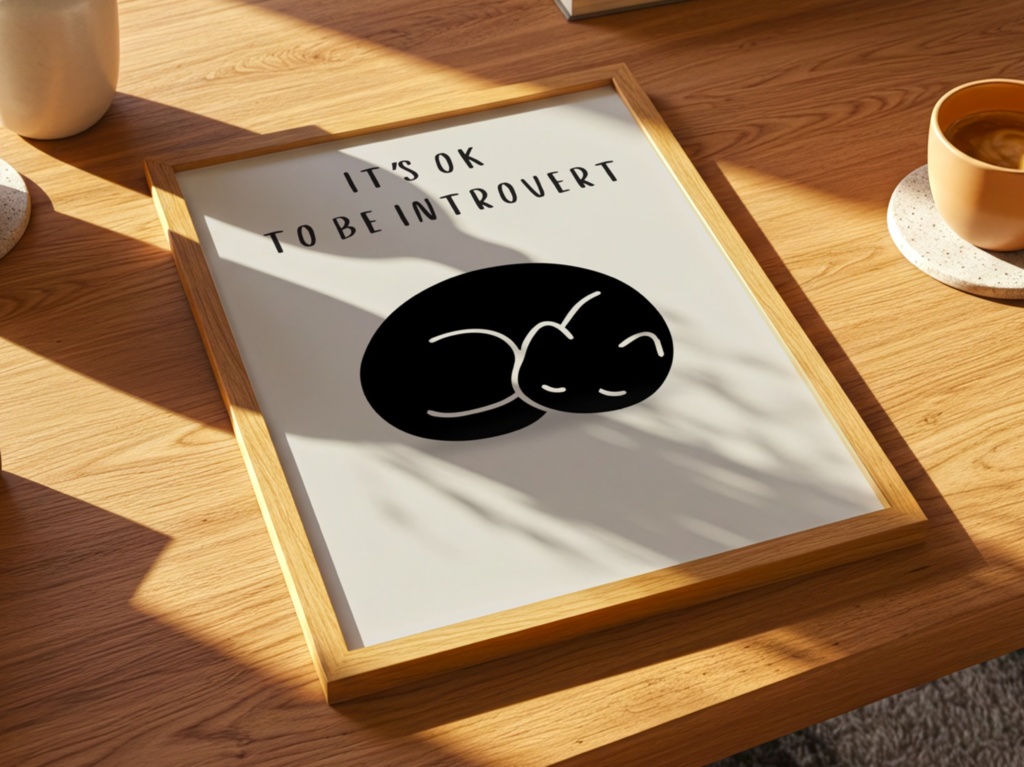 Introverted Cat Quote Series 15 – It’s OK to Be Introvert|内向的でいい猫