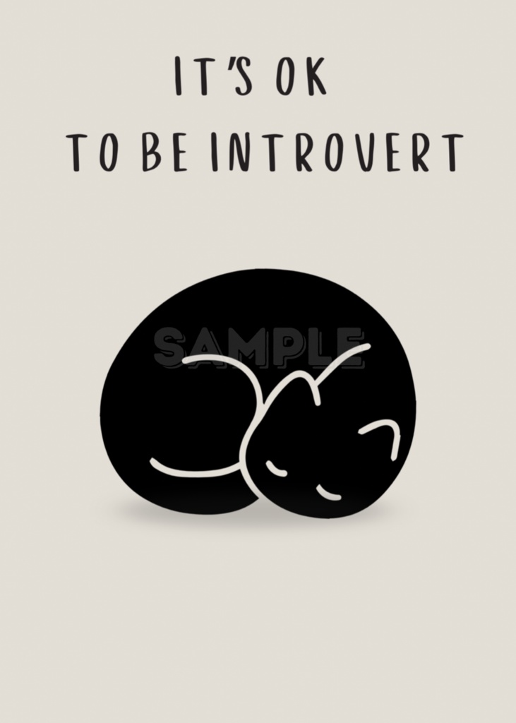 Introverted Cat Quote Series 15 – It’s OK to Be Introvert|内向的でいい猫