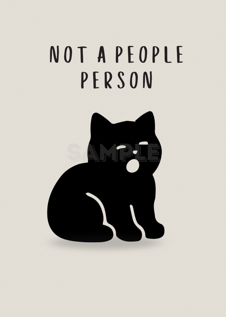 Introverted Cat Quote Series 17 – Not a People Person|人付き合いが苦手な猫