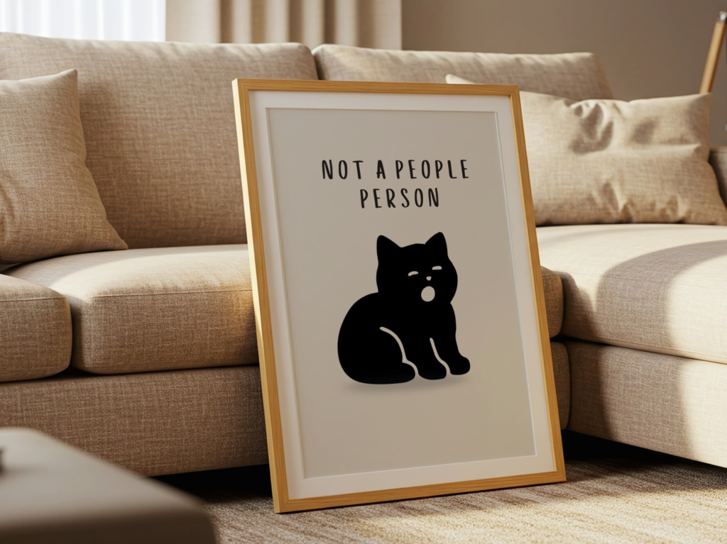 Introverted Cat Quote Series 17 – Not a People Person|人付き合いが苦手な猫