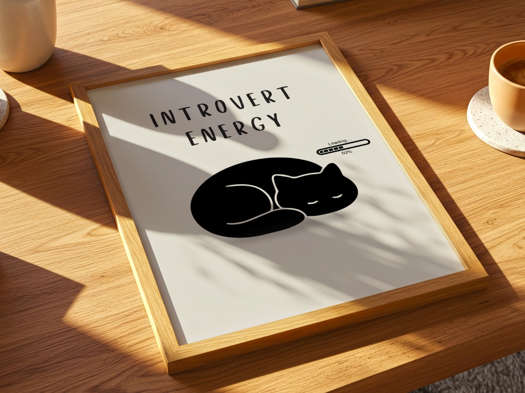 Introverted Cat Quote Series 19 – Introvert Energy|内向エネルギーの猫