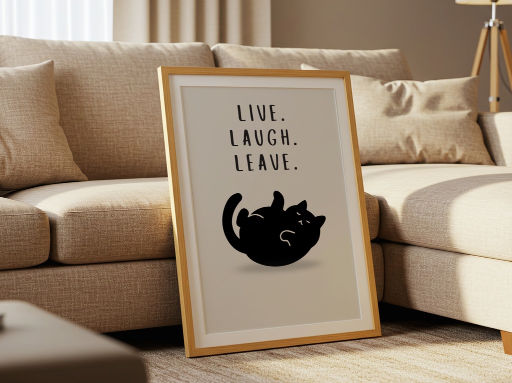 Introverted Cat Quote Series 20 – Live. Laugh. Leave.|静かに去る内向猫