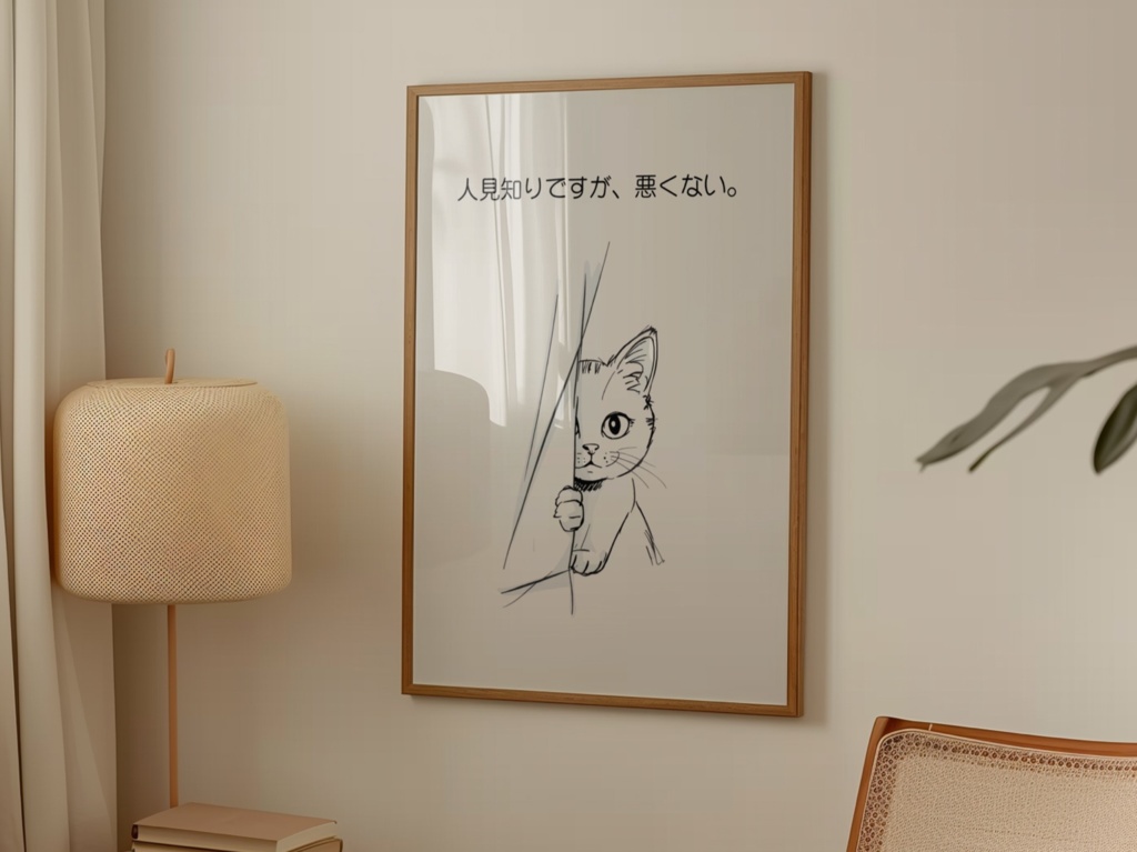 Introverted Cat Quote Series 01 – Shy but Fine|人見知りですが、悪くない。