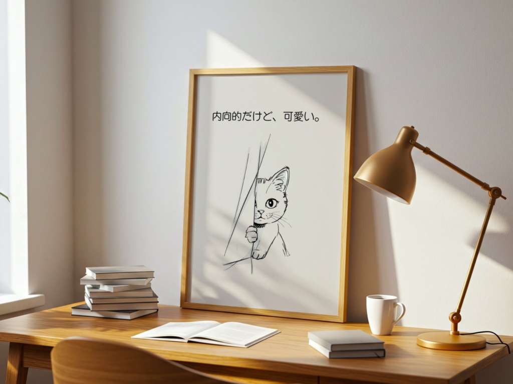 Introverted Cat Quote Series 02 – Adorably Introverted|内向的だけど、可愛い。