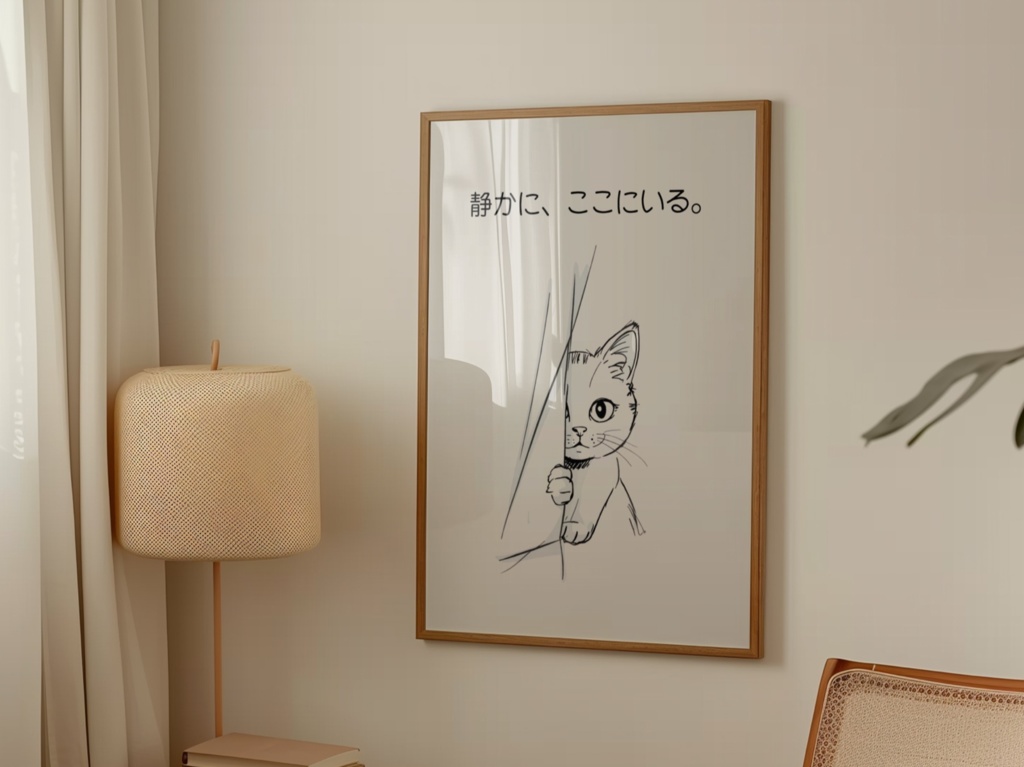 Introverted Cat Quote Series 03 – Quietly Here｜静かに、ここにいる。