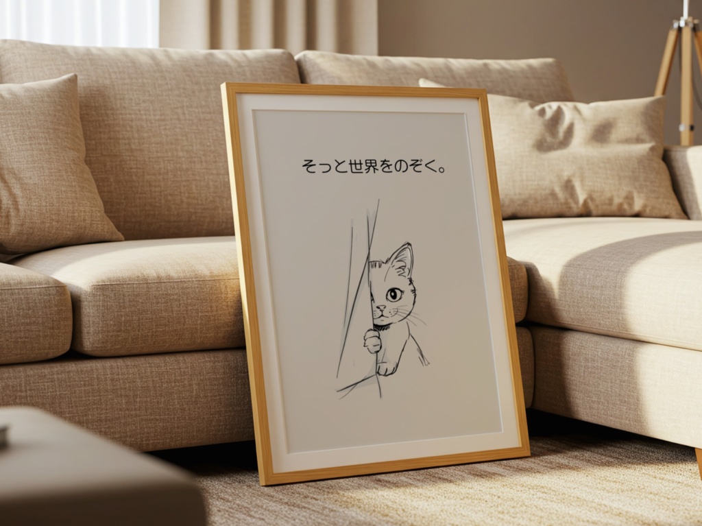 Introverted Cat Quote Series 04 – Peeking at the World|そっと世界をのぞく。