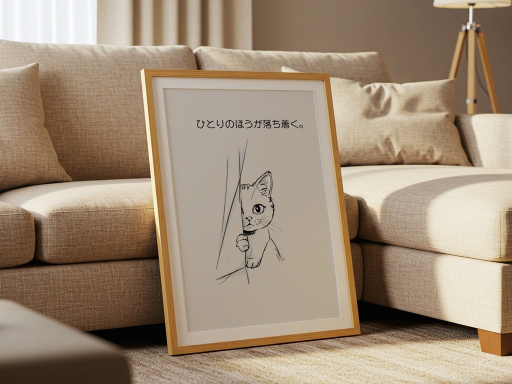 Introverted Cat Quote Series 07 – Calm in Solitude|ひとりのほうが落ち着く。