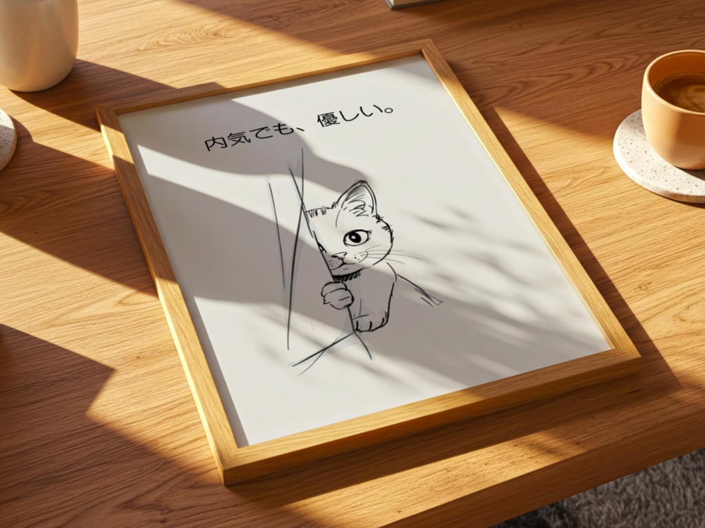 Introverted Cat Quote Series 08 – Gentle Soul|内気でも、優しい。