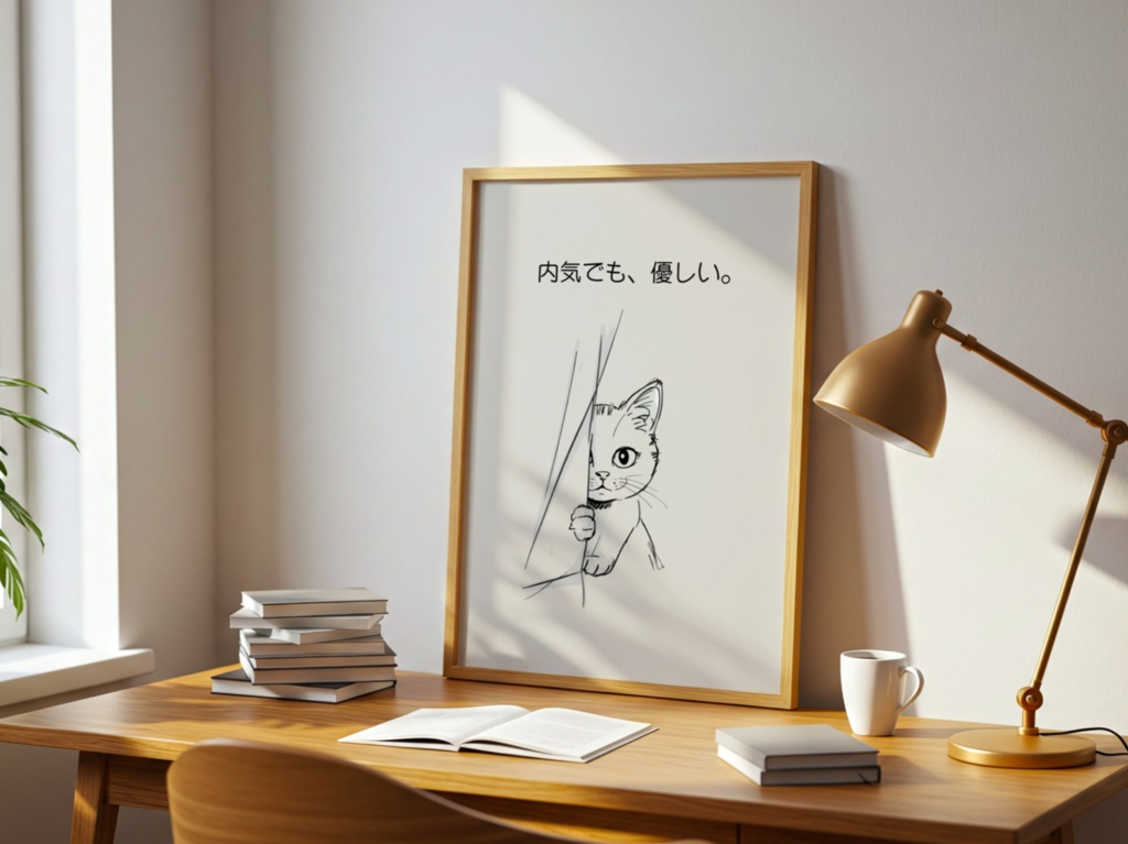 Introverted Cat Quote Series 08 – Gentle Soul|内気でも、優しい。