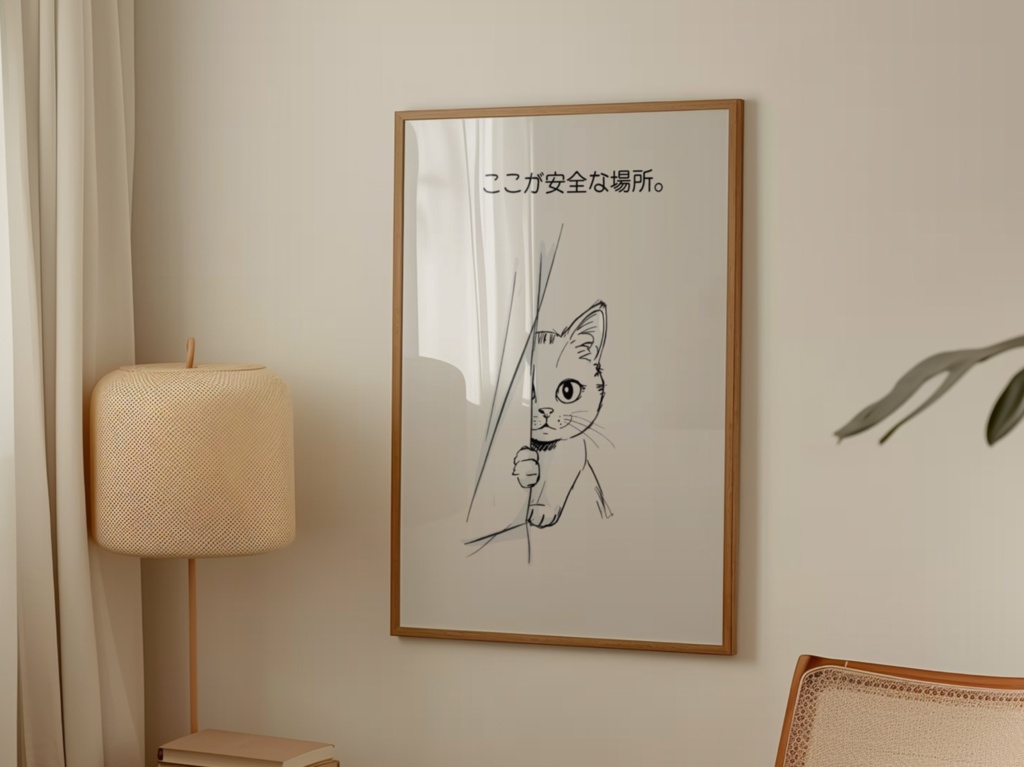 Introverted Cat Quote Series 10 – Safe Place|ここが安全な場所。