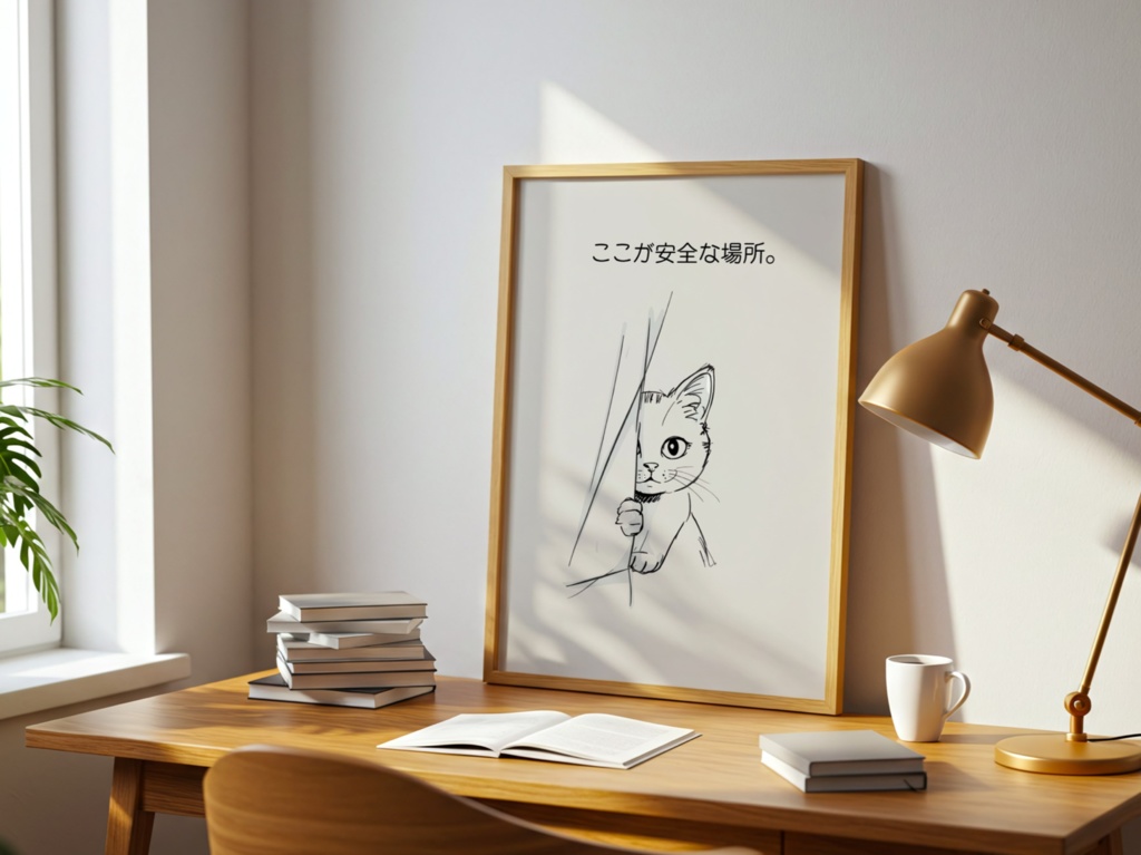 Introverted Cat Quote Series 10 – Safe Place|ここが安全な場所。
