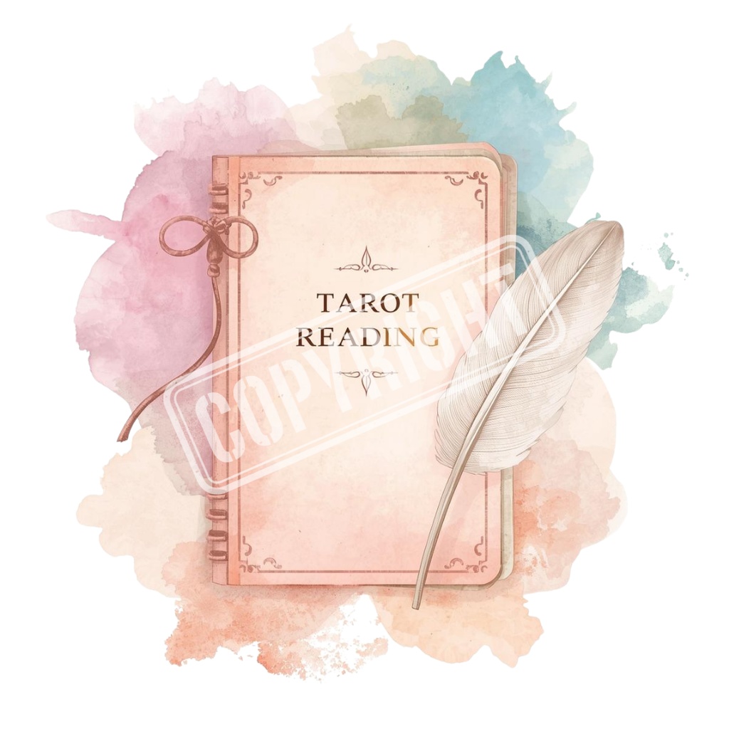 水彩風タロット占いグッズクリップアート 11種類セット【PNG/アンティーク可愛いパステルカラー】