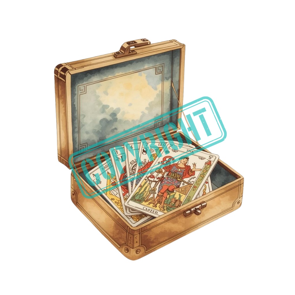 水彩風タロット占いグッズクリップアート 11種類セット【PNG/アンティーク可愛いパステルカラー】