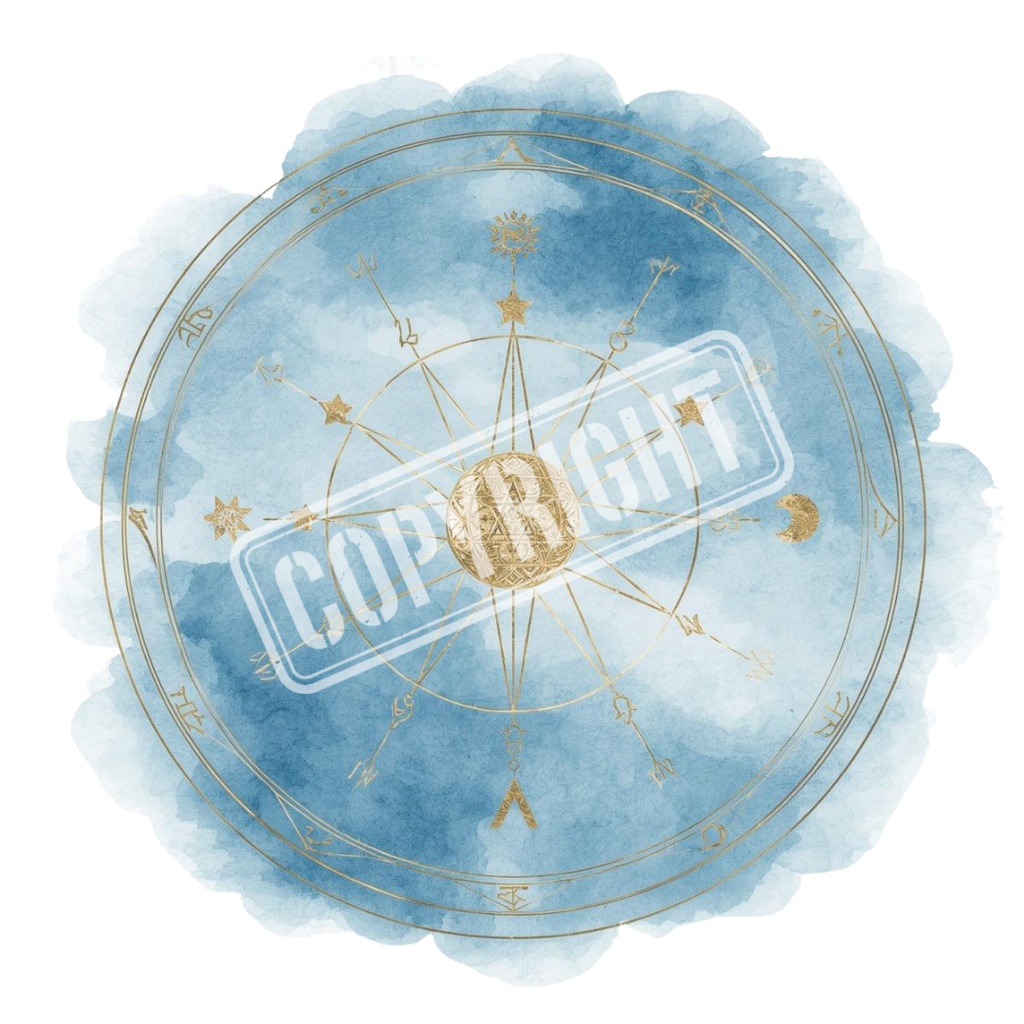 水彩風タロット占いグッズクリップアート 11種類セット【PNG/アンティーク可愛いパステルカラー】