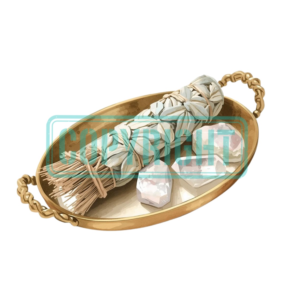 水彩風アンティーク可愛い浄化アイテムクリップアート 13種類セット【PNG/パステルカラー】