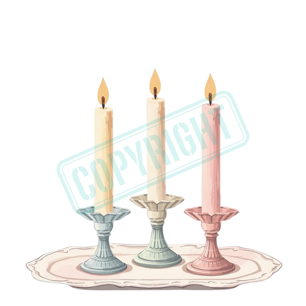 水彩風アンティーク可愛い浄化アイテムクリップアート 13種類セット【PNG/パステルカラー】