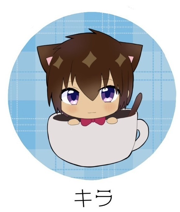 猫耳マグカップ缶バッジ　キラ