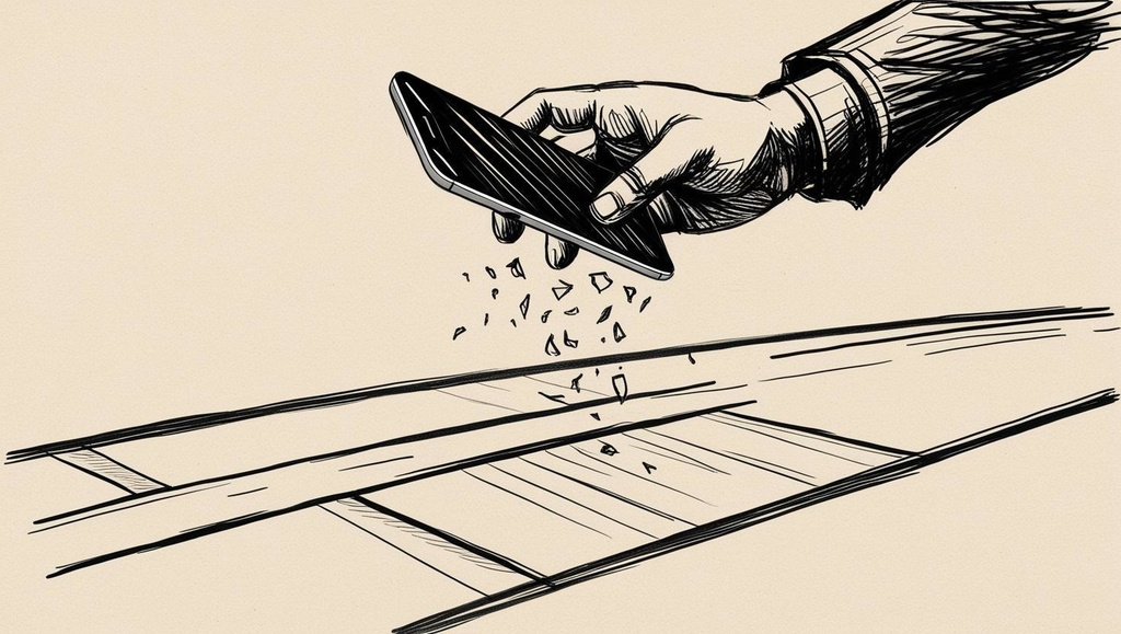 アイコン素材（おもしろ画像）ああー俺のスマホが落ちちゃった