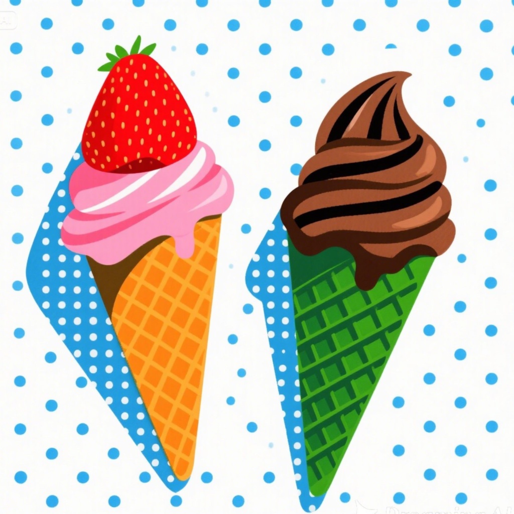 アイコン素材（アイス）夏に食べたいストロベリーとチョコのアイス