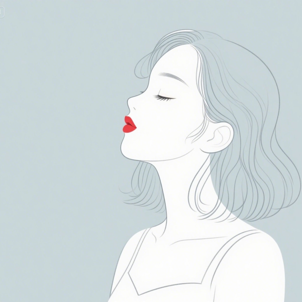 アイコン素材（女性）キス顔の綺麗な女性