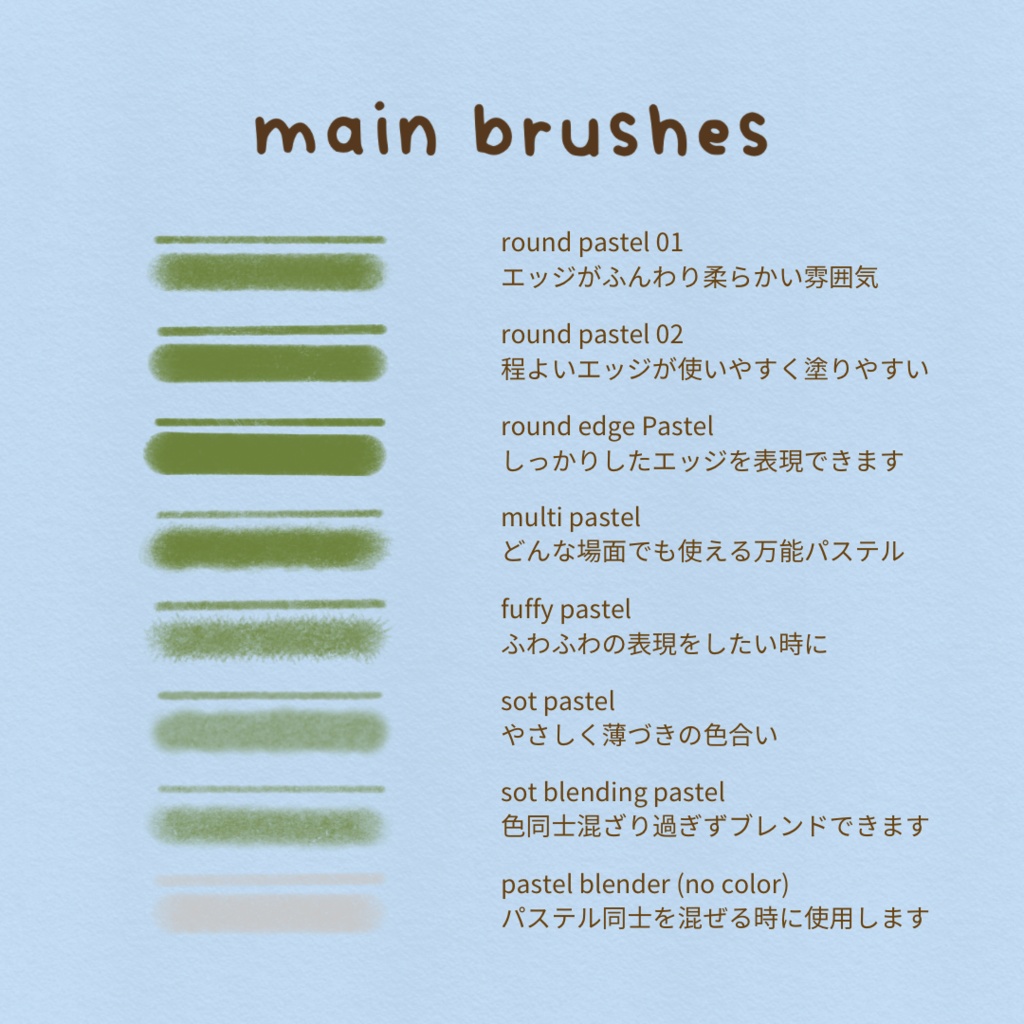 🌟【Pastel Cafe】絵が描きたくなるブラシセット